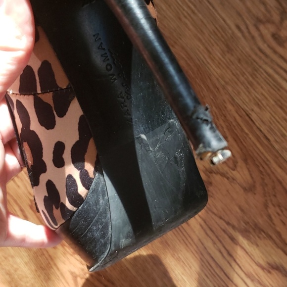 Zara Satin Leopards Peep Toe - Picture 3 of 7